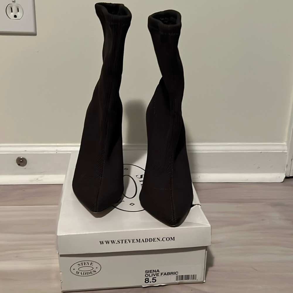 Steve Madden olive sock boot